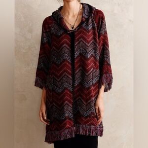 Anthropologie Hei Hei Mesilla Jacquard Hooded Cardigan Coat